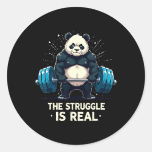 Adesivo Redondo A Luta É Um Motivo Engraçado Para O Egim Panda Wor