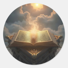 Adesivo Redondo A Luz do Conhecimento – Biblioteca Arte Clássica R