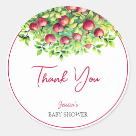 Adesivo Redondo A Maçã do Nosso Chá de fraldas de Ação de Graças