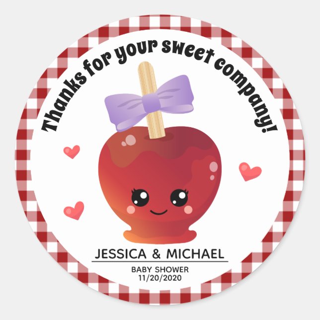 Adesivo Redondo A Maçã Do Nosso Pau-redondo Clássico (Frente)