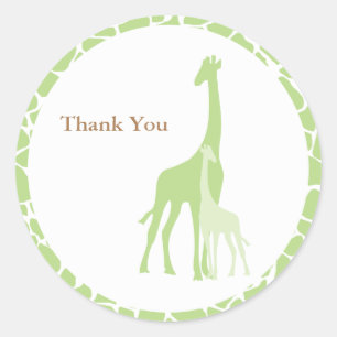 Adesivo Redondo A Mãe e a Bebê Girafa