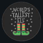 Adesivo Redondo A mais alta família de Elf Matching Christma<br><div class="desc">Os Casais de Natal do Grupo Familiar Mais Alto Elf do Mundo</div>
