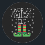 Adesivo Redondo A mais alta família de Elf Matching Christma<br><div class="desc">Os Casais de Natal do Grupo Familiar Mais Alto Elf do Mundo</div>