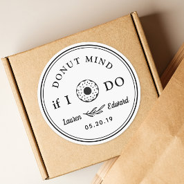 Adesivo Redondo A Mão Rústica Desenhou A Mente Da Rosquinha Se Eu 