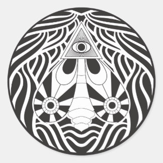 Adesivo Redondo A mariposa que vê tudo