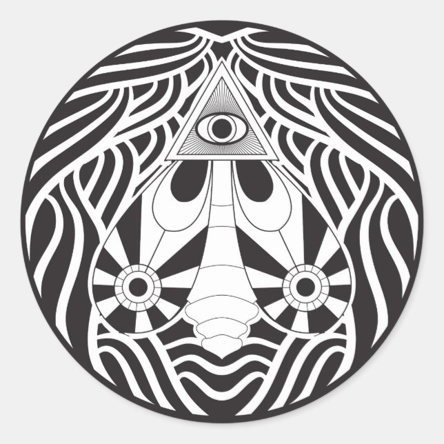 Adesivo Redondo A mariposa que vê tudo (Frente)