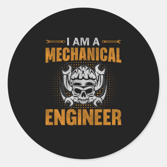 Adesivo Redondo A Mechanical Engineer (Frente)
