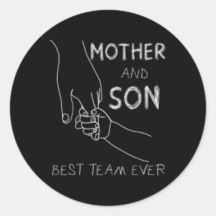 Adesivo Redondo A Melhor Equipe De Mãe E Filho De Todos Os Familia