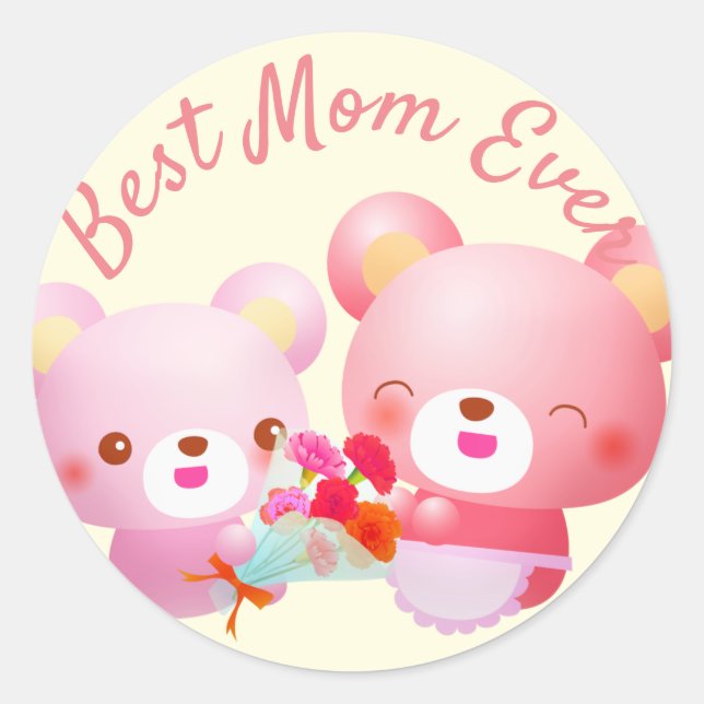 Adesivo Redondo A Melhor Mãe Nunca Bears (Frente)