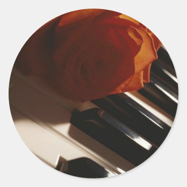 Adesivo Redondo A Melodia Do Piano Sticker (Frente)