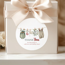 Adesivo Redondo A Merry Little Girl Christmas Clothes Thank You