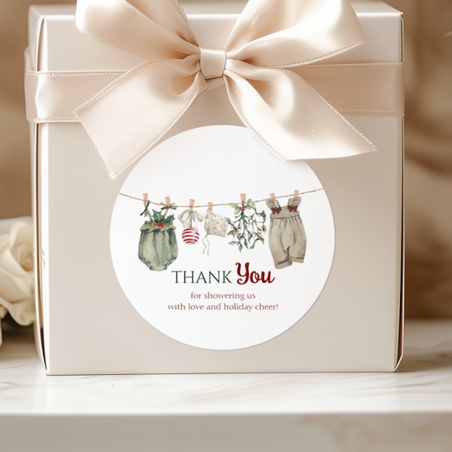 Adesivo Redondo A Merry Little Girl Christmas Clothes Thank You (Criador carregado)