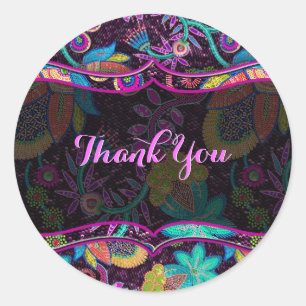 Adesivo Redondo A miçanga de vidro colorida olha o teste padrão