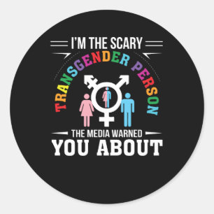 Adesivo Redondo A Mídia Da Pessoa Que Assusta O Transgênero Me Ale