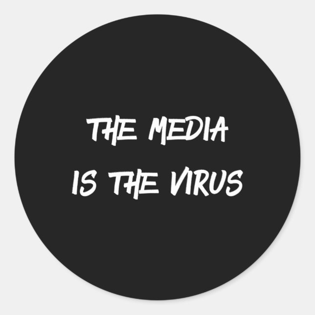 Adesivo Redondo A Mídia É O Vírus (Frente)