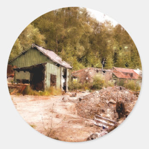 ADESIVO REDONDO A MINA DOURADA ANTIGA