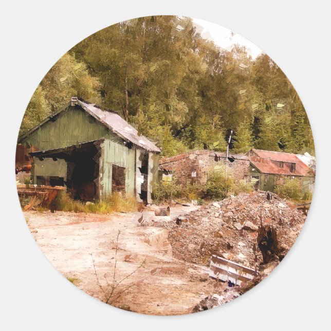 ADESIVO REDONDO A MINA DOURADA ANTIGA (Frente)