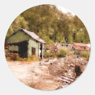 ADESIVO REDONDO A MINA DOURADA ANTIGA