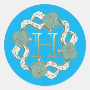 Adesivo Redondo A minha assinatura com a letra h,