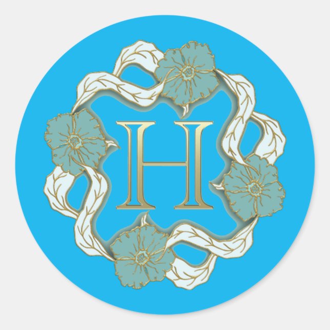 Adesivo Redondo A minha assinatura com a letra h, (Frente)