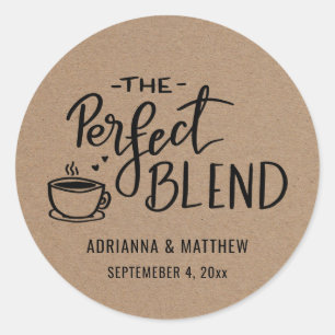 Adesivo Redondo A mistura perfeita   Casamento Rustic Kraft Paper
