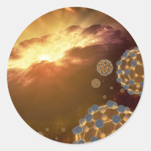 Adesivo Redondo A molécula a maior Buckyballs da NASA