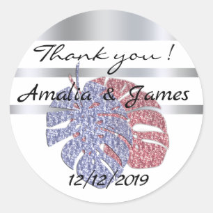 Adesivo Redondo A monstera do brilho exótico tropical deixa a effe