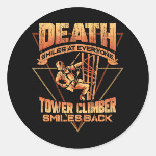 Adesivo Redondo A Morte do Clima da Torre Celular Sorri Para Todos