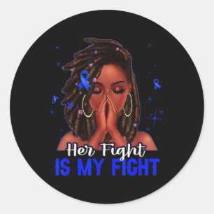 Adesivo Redondo A Mulher Negra Do Cabelo É A Minha Luta.