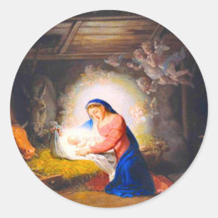 Adesivo Redondo A Natividade do Cristo