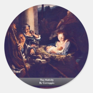 Adesivo Redondo A natividade por Correggio