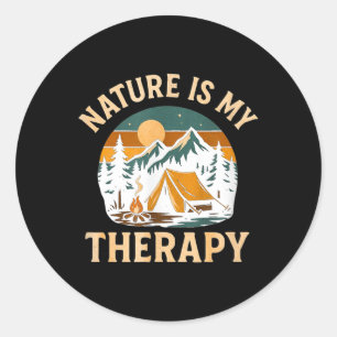 Adesivo Redondo A Natureza É Minha Terapia de Acampamento - Aventu