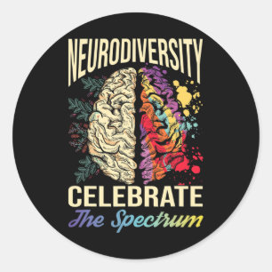 Adesivo Redondo A Neurodiversidade Celebra O Autismo Do Espectro E