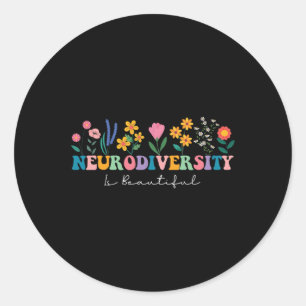 Adesivo Redondo A Neurodiversidade É Um Autismo Lento E Flor