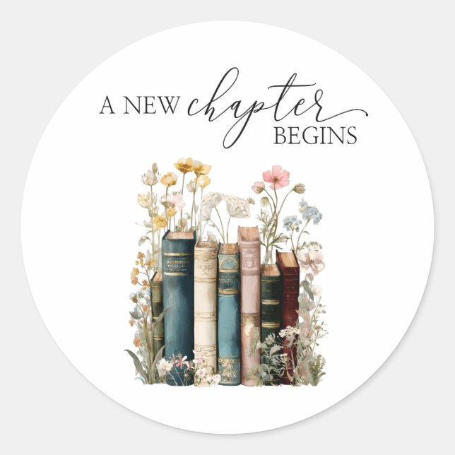 Adesivo Redondo A New Chapter Begins Stickers (Frente)