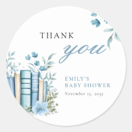 Adesivo Redondo A New Chapter Blue Baby Shower
