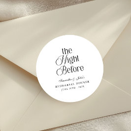Adesivo Redondo A Noite Antes do Jantar de Ensaios Moderno e Elega