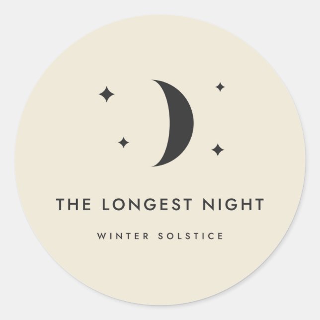 Adesivo Redondo A Noite Mais Longa Lua do Solstício de Inverno (Frente)