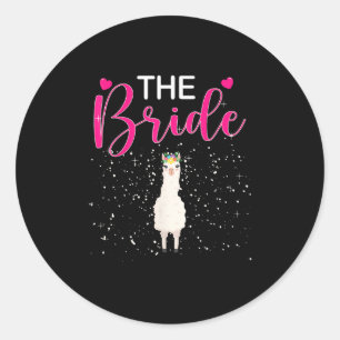 Adesivo Redondo A Noiva Alpaca Llama Bachelorette Groom Casou