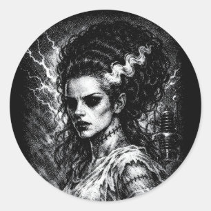 Adesivo Redondo A Noiva de Frankenstein — Ressuscitada por BurnsNo