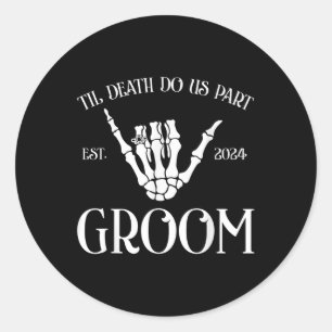 Adesivo Redondo A Noiva Do Groom Til Death Do Partido Dos Eua No A