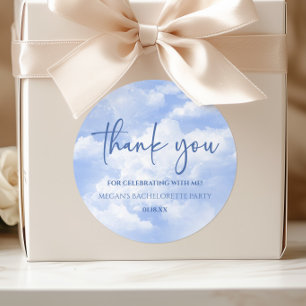 Adesivo Redondo A Noiva Está Na Nuvem Nove Azul Festa de Solteira