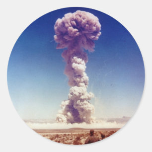 Adesivo Redondo A operação de teste das armas nucleares
