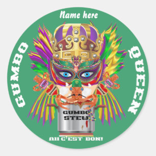 Adesivo Redondo A opinião da rainha do Gumbo do festival sugere