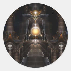 Adesivo Redondo A Órbita Da Arte Fractal Acrellis