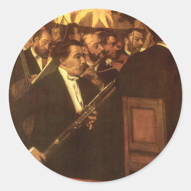 Adesivo Redondo A Orquestra de Ópera de Edgar Degas, Arte de Vinta (Frente)