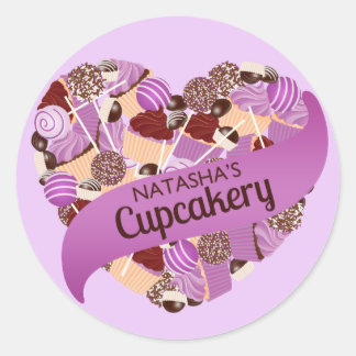 Adesivo Redondo A panificação da Natasha, os Stickers Roxos