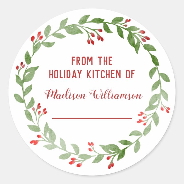 Adesivo Redondo A partir da cozinha de Natal | Emperramento domést (Frente)