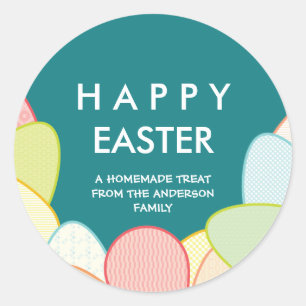 Adesivo Redondo A páscoa caseiro trata ovos do Pastel de  