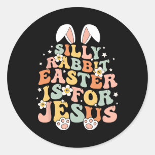Adesivo Redondo A Páscoa De Coelho Bobo De Groovy É Para Jesus Cri